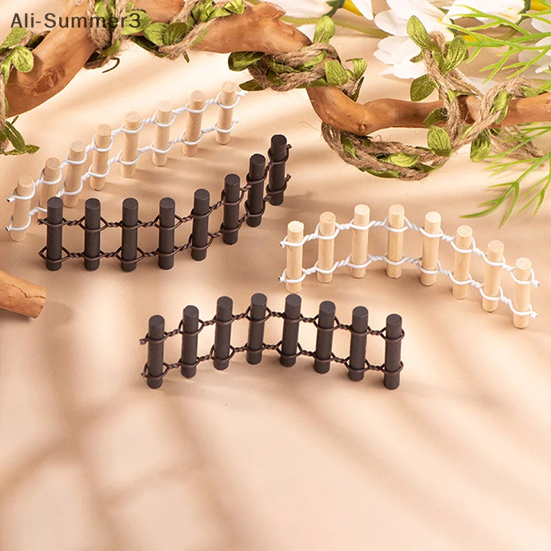 Microlandscape Log Zaun Wohnaccessoires Kleiner Zaun Holzhandwerk Garten Miniatur Wohndekoration