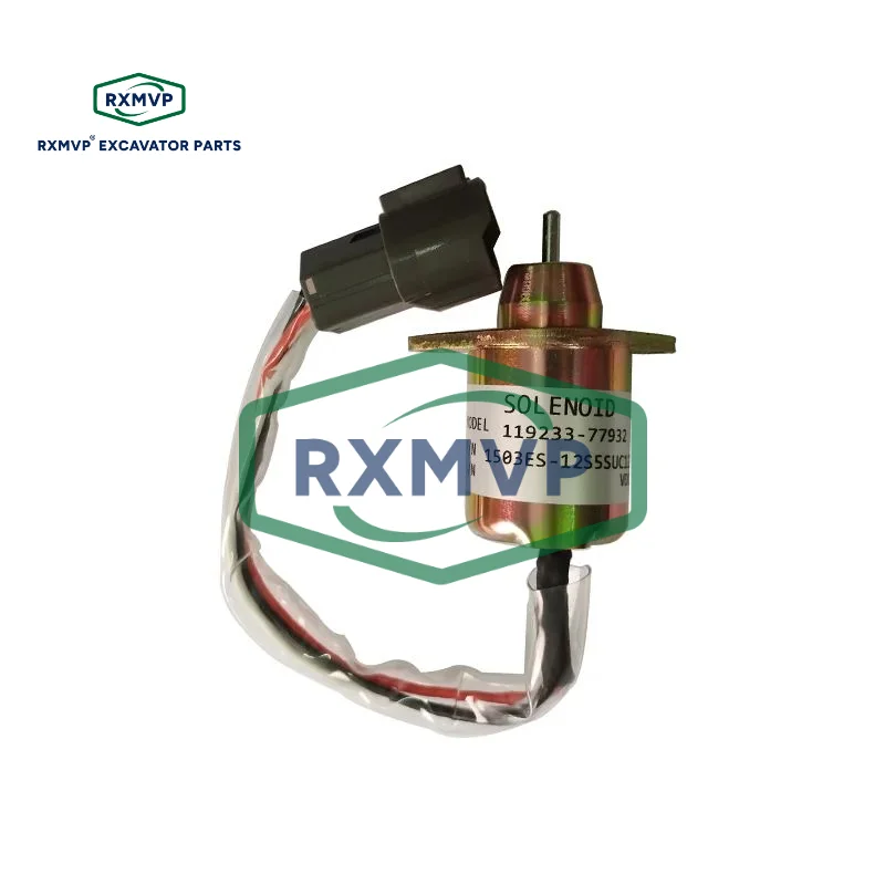 For  12v 119233-77932 Fuel Shut Down Solenoid Fits Yanmar 3tnv88 19233-77931 Woodward 1503es-12s5suc12s Excavator RXMVP