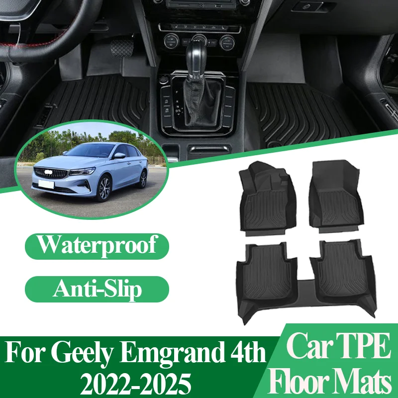 

For Proton S70 Geely Emgrand 4th SS11 MK4 2022-2025 TPE Material Car Floor Mats Anti-dirty Anti-slip Foot pad Cover Carpet Pad