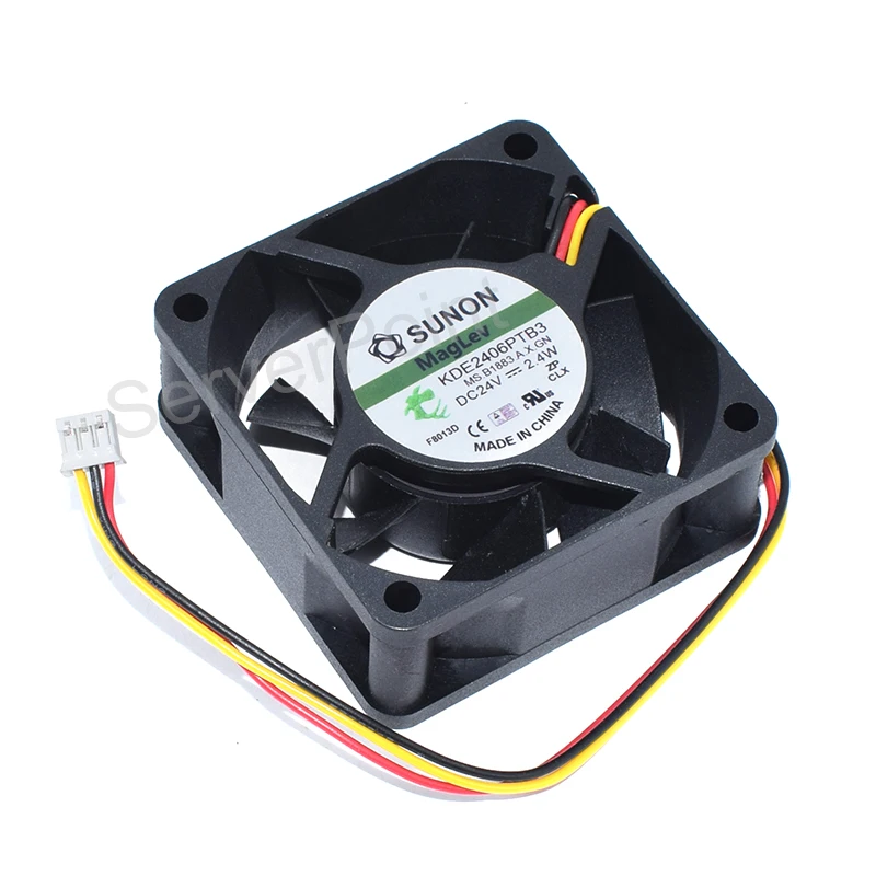 Genuine New  KDE2406PTB3 DC 24V 2.4W 60x60x25mm 3-Pin Inverter Cooling Fan