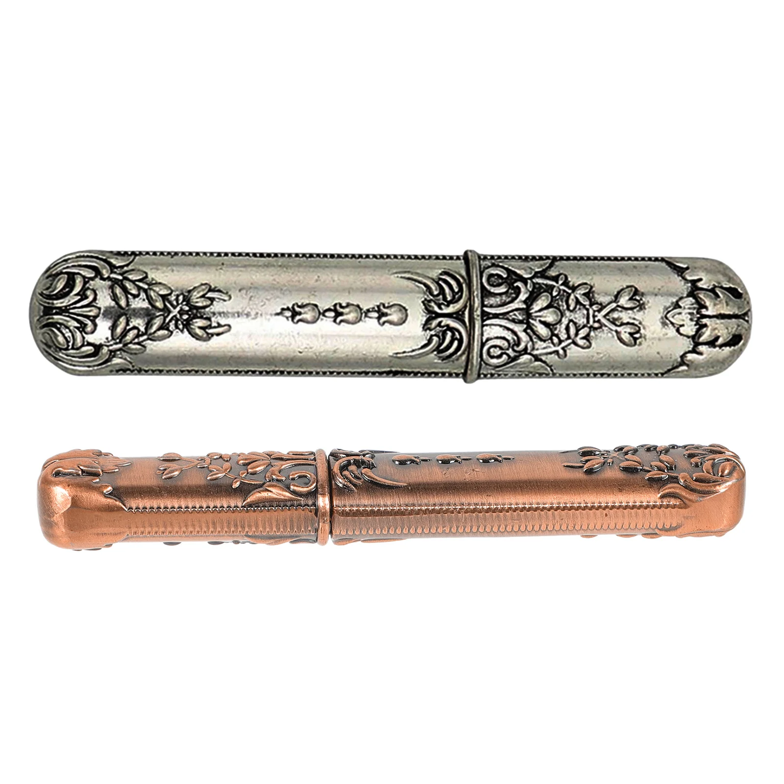 

2Pcs Vintage Needle Storage Case Embossed Metal Sewing Knitting Tool Holder Portable Embroidery Craft Organizer Travel Home Use