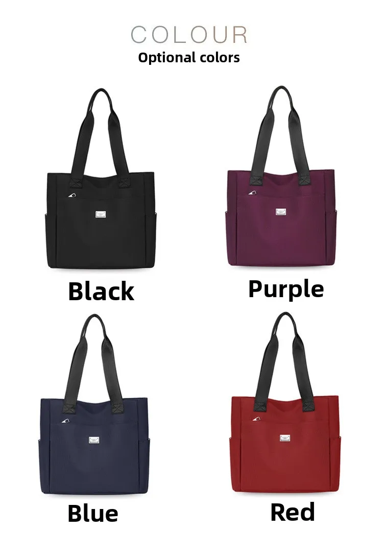 Neue, stilvolle, schlichte Umhängetasche in Unifarben für Damen, Nylon-Schultertasche, modische Handtasche mit großem Fassungsvermögen, Oxford-Handtasche. – Detail 2
