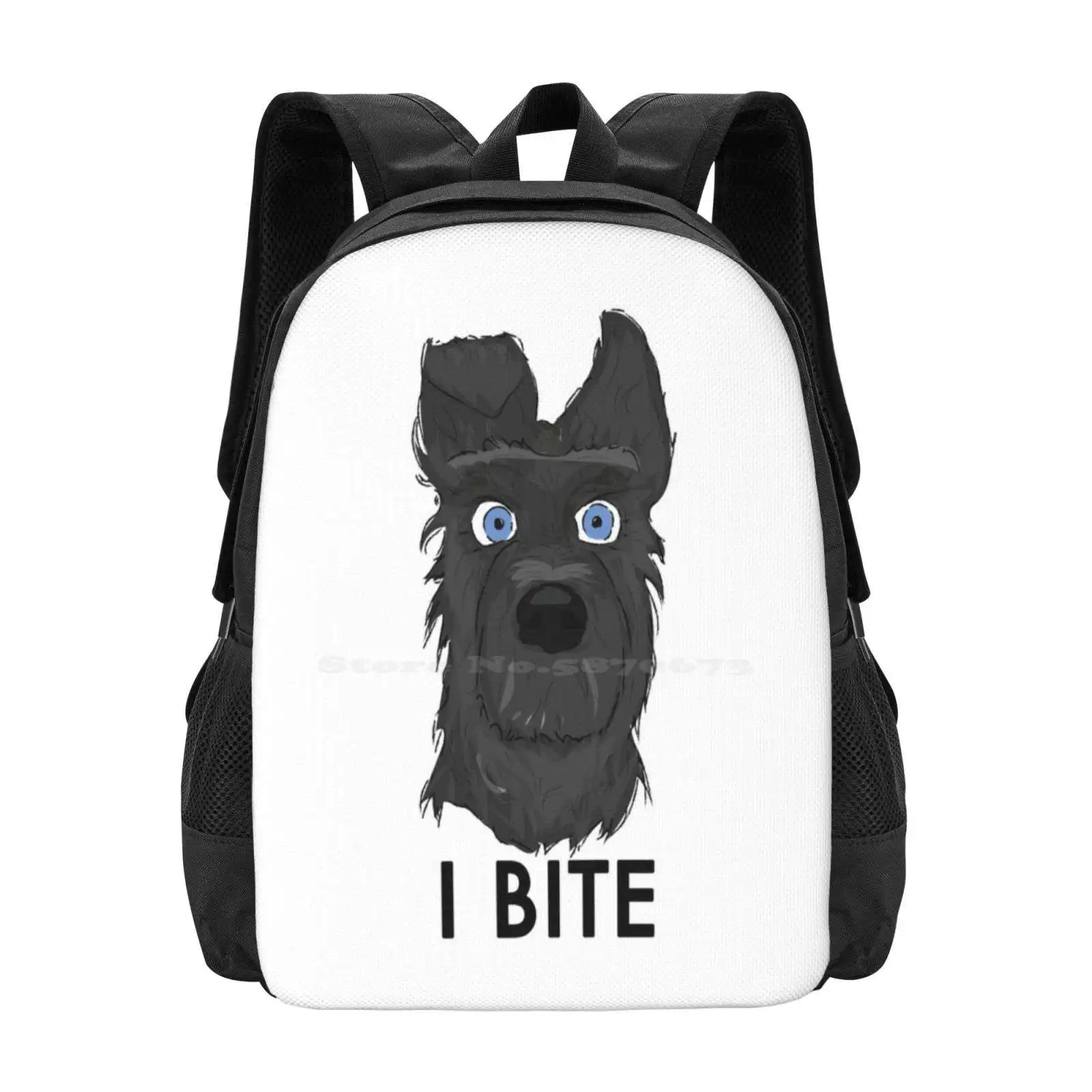 

Главные укусы (остров собак) Рюкзак с 3D-принтом Студенческая сумка Остров собак Домашние животные Wes Anderson Criterion Юмор Комедийный фильм