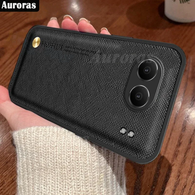 For Oneplus Nord 4 5G Case Magnetic Plate Leather Fiber Texture Soft Frame Shell For Oneplus Nord CE4 Lite Shockproof Back Cover