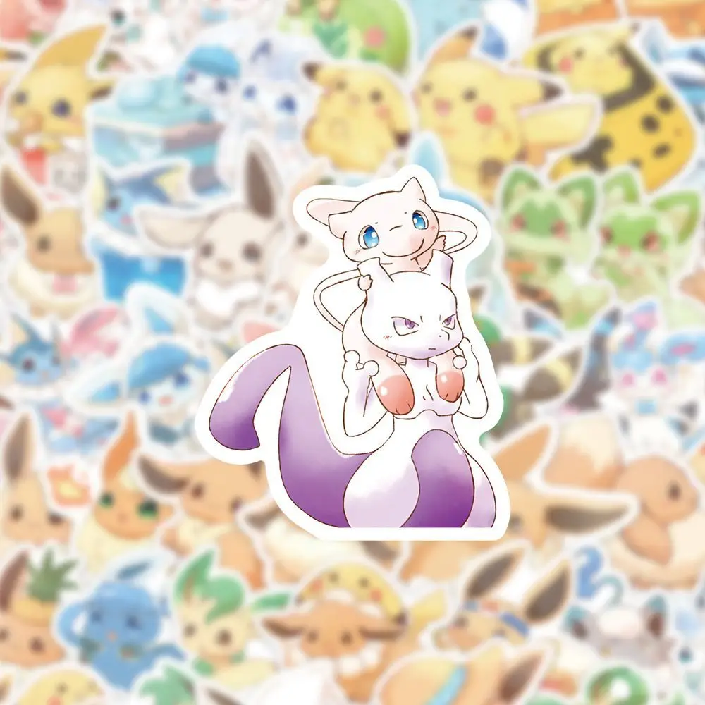 60 قطعة ملصقات الكتابة على الجدران Eevee اللطيفة Sylveon بوكيمون أنيمي الكرتون ملصق مائي الأمتعة كأس الهاتف الغيتار الثلاجة سجل القصاصات ألعاب أطفال