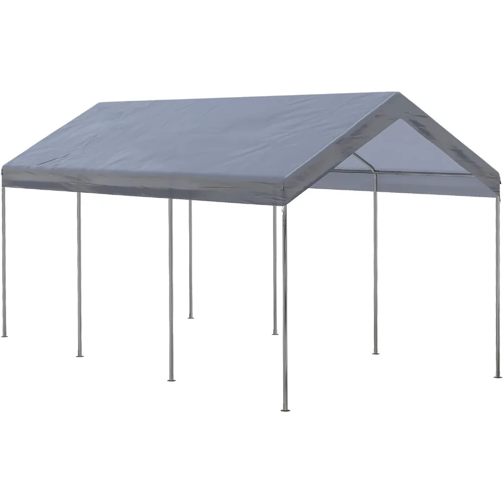 

Outsunny 10' x 20' Party Tent and Carport, Height Adjustable Portable Garage, Outdoor Canopy Tent 8 Legs Without Sidewalls