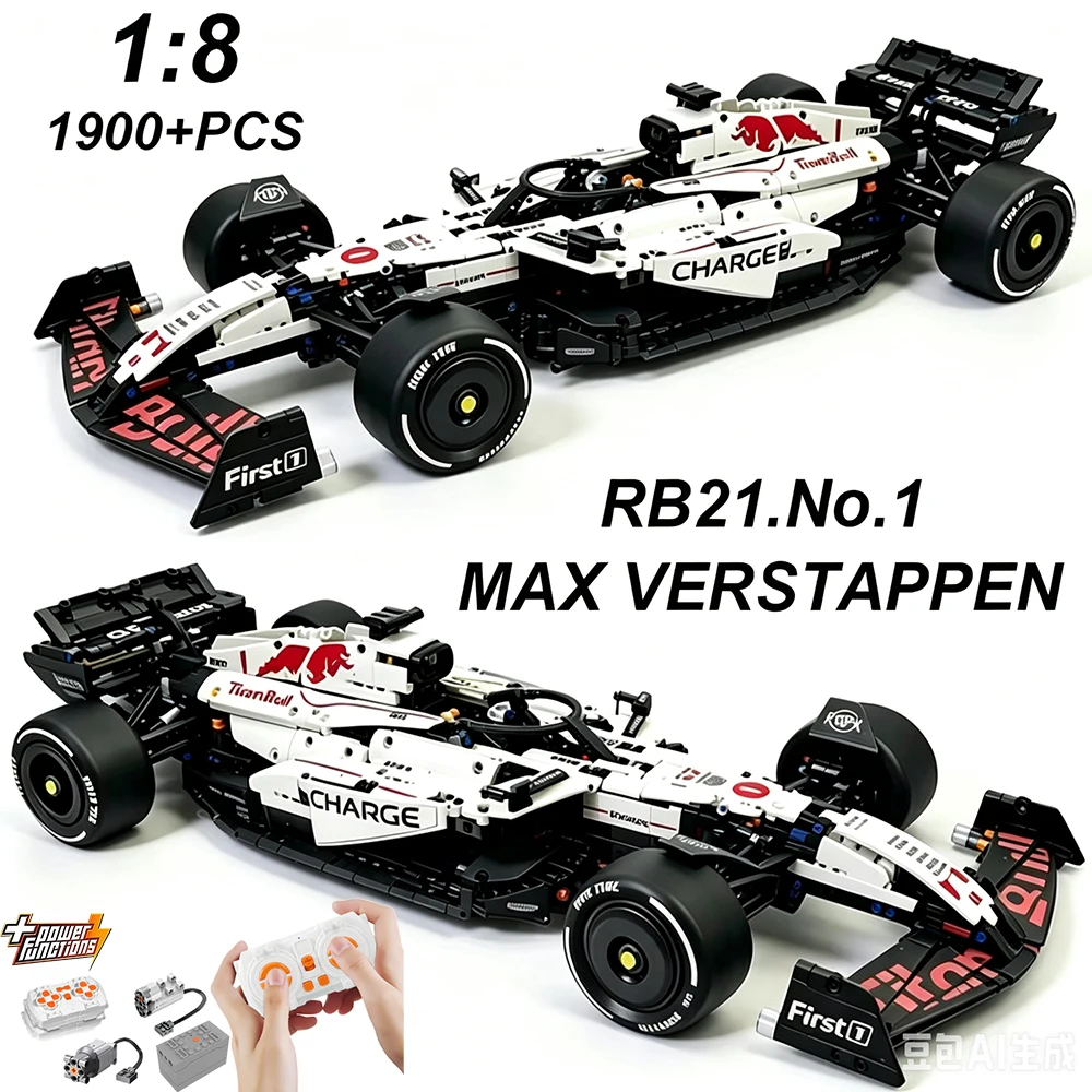 Conjunto de Blocos de Montar do Carro Esportivo Clássico RB21 Branco 1:8, Modelo com 1900+ Peças, Edição Lego 42206