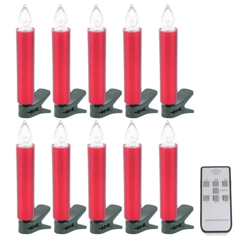 Lampada elettronica per decorazioni per feste di Natale Candele coniche in plastica con telecomando per albero a LED