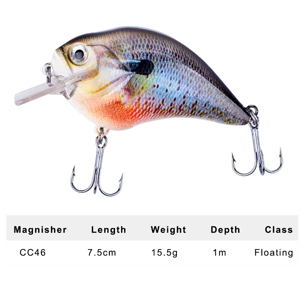 Magnisher Square Bill Crankbait 7.5cm 15.5g Floating Hard Bait Wobblers Fishing Lures Crank Artificial Bait Fishing Tackle