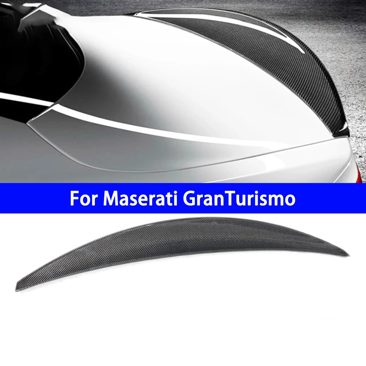 

For Maserati Gran Turismo 4.2 2007-2013 Carbon Fiber Modified Tail Automobile Appearance Decoration and Fixed Wing Spoiler