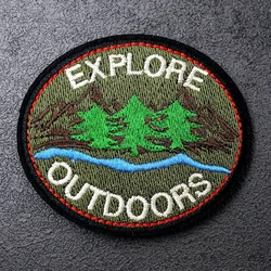 EXPLORE (Size:6.8X7.9cm) DIY Patch Embroidered Applique Sewing Clothes Stickers Garment Apparel Accessories Badges