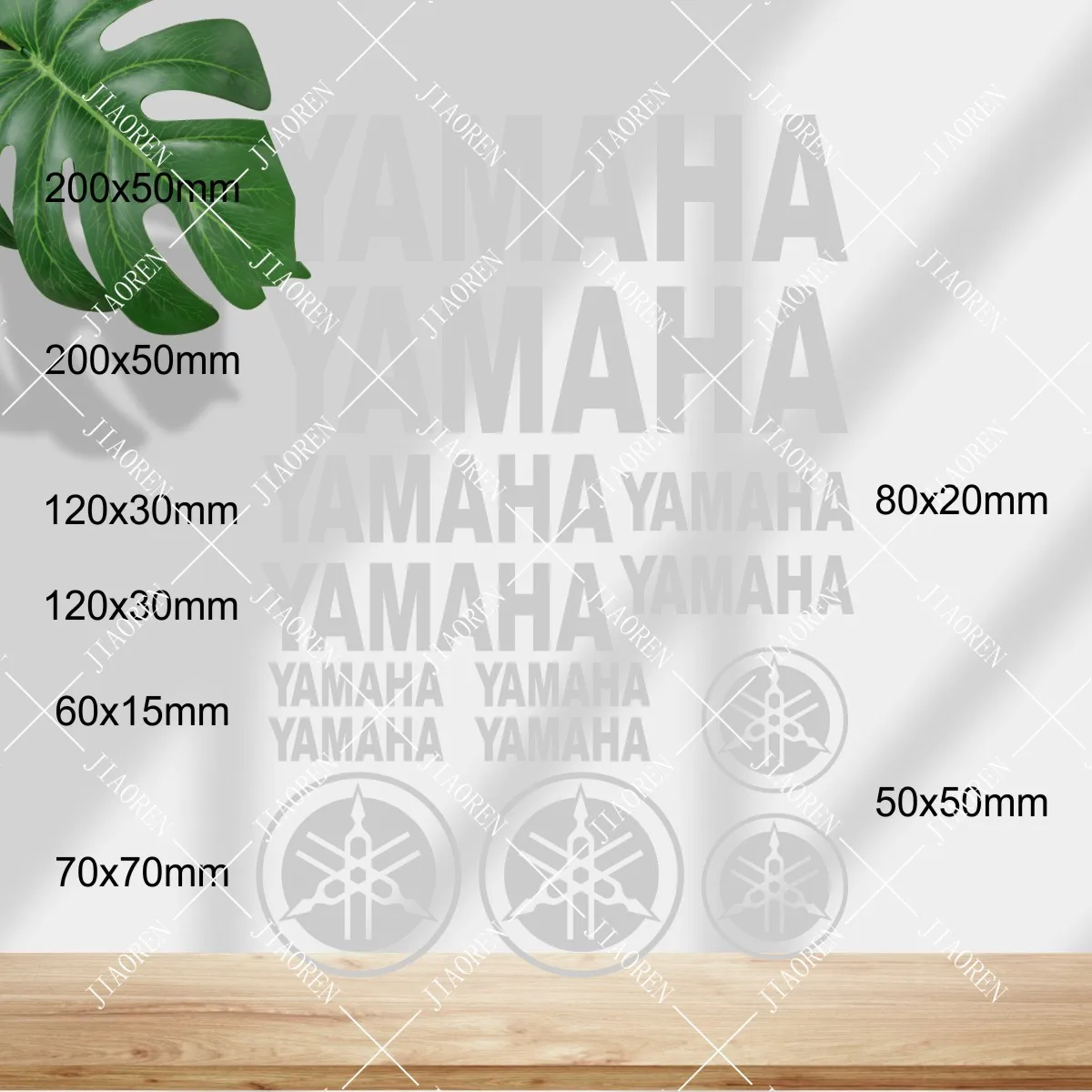 

Christmas Vinyl YAMAHA Sticker Logo Motorcycle Tank Helmet Car Bike Silver Decal Kit #2