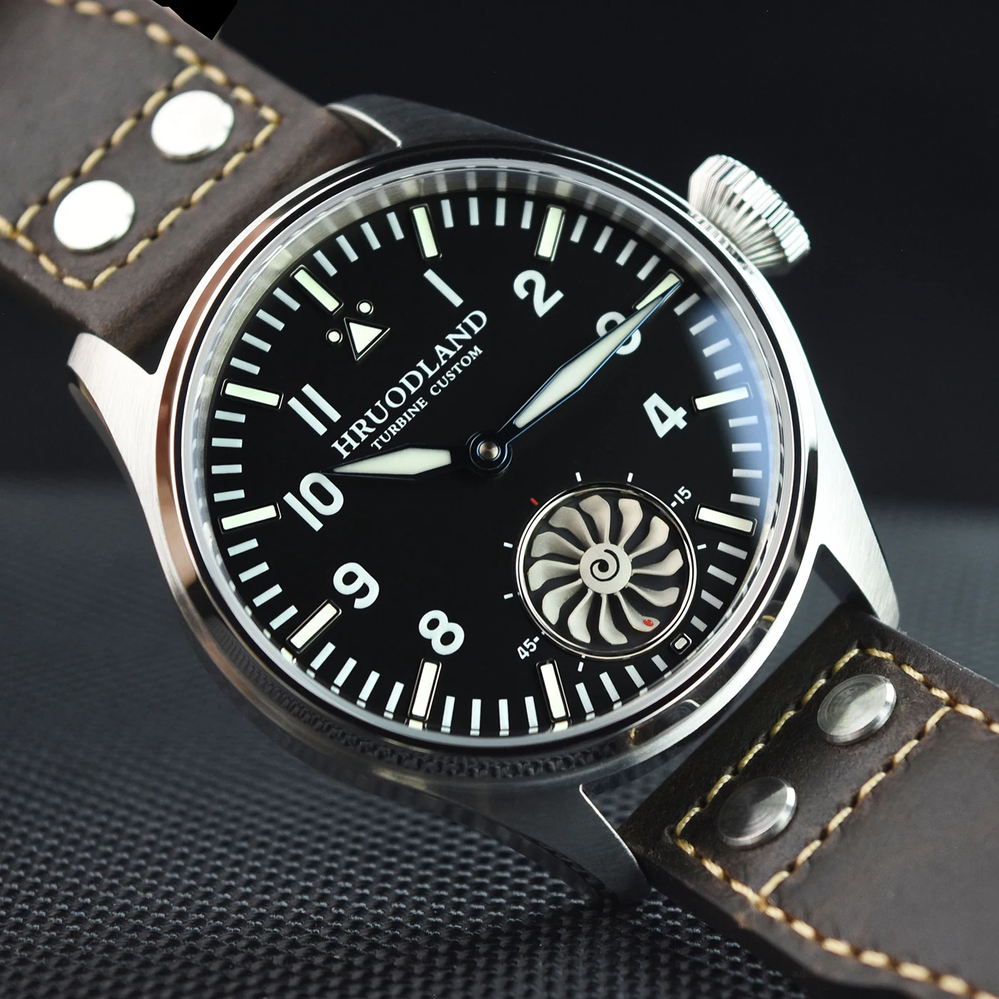 HRUODLAND Big Pilot Automatic Watch 42mm Sapphire Crystal