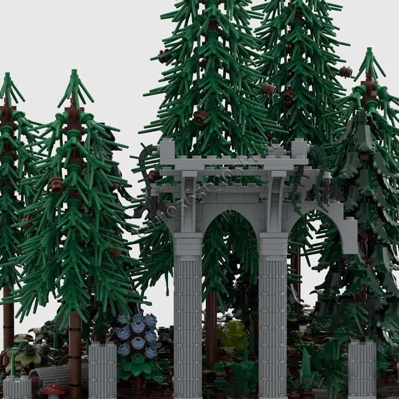 2934 PCS Medievale Rovine antiche Foresta Castello Modello modulare Architettura Building Block Fai da te Educazione Assemblaggio Giocattoli per bambini Regali