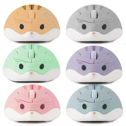 Mini Wireless Mouse 3D Cute Hamster 2.4G Bluetooth Dual Mode Connectivity Long Battery Life Mute USB Optical Mouse For Laptop PC