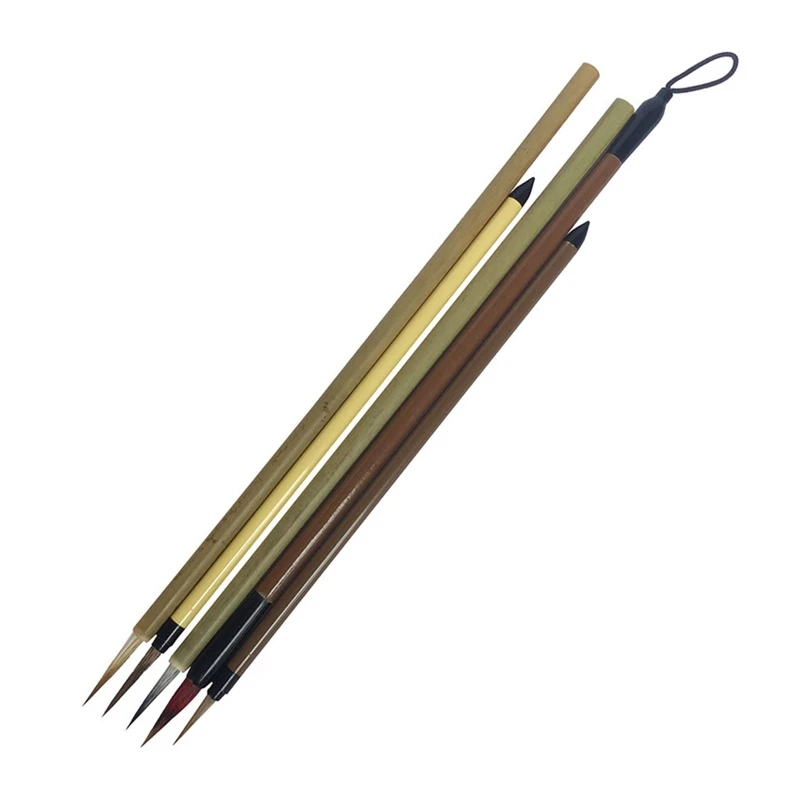 pennelli per calligrafia cinese 5 pennelli per rivestimento con pennino fine per dipinti a inchiostro Illustrazioni per