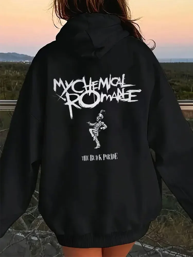 My Chemical Romance Mcr Band Printed Autumn Winter Hoodies Loose High Quality Comfortabled Punk Emo Rock Fashion Women's Tops