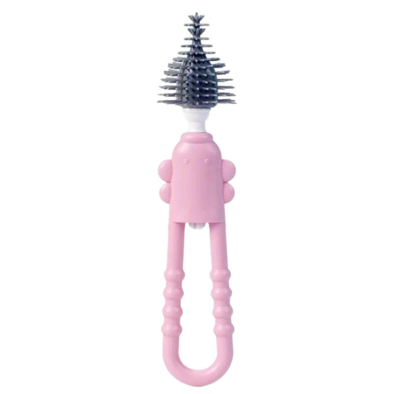 Brosse à biberon pour bébé, brosse à sucette en Silicone, nettoyage en profondeur, poignée ergonomique, brosse à mamelon,