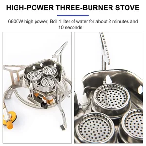 Widesea Camp Tourist Burner Great Power Stoning Gas Panelas Picnic Oven Picnic Barbecue Tourism Supplies Outdoor Recreation 6 Main Sales Gas Fogao - №1
