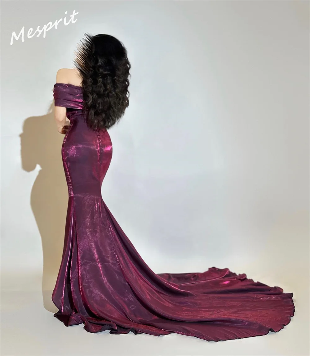 Customized Ball  Exquisite Off-the-shoulder Mermaid Evening Gown Hugging Shirred Velour Customized Saudi Arabia es