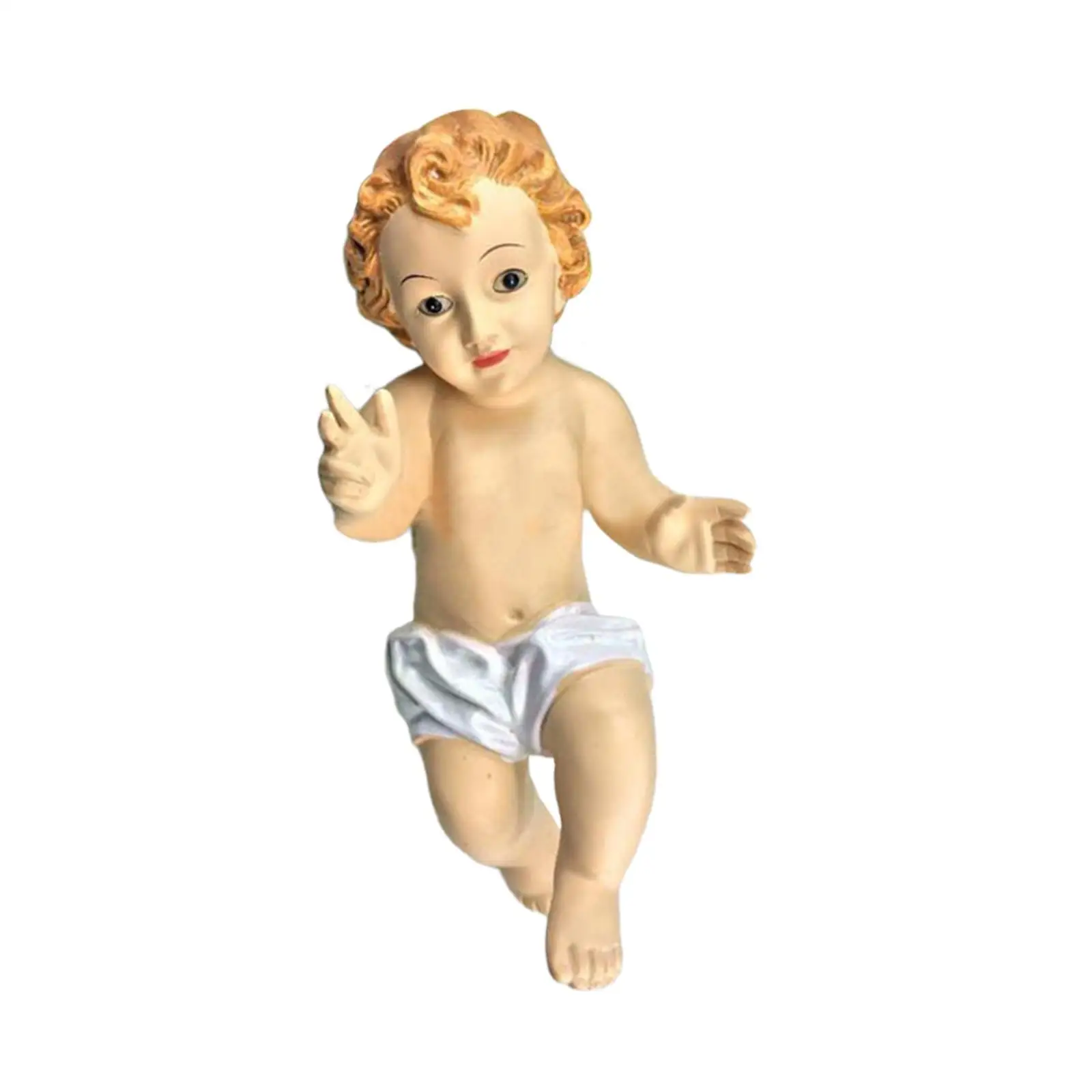 Baby Jesus Figure,Resin Sculpture,Christmas Ornament,Desktop Decoration Jesus Child Figurine Nativity Figurine for Festival view 3