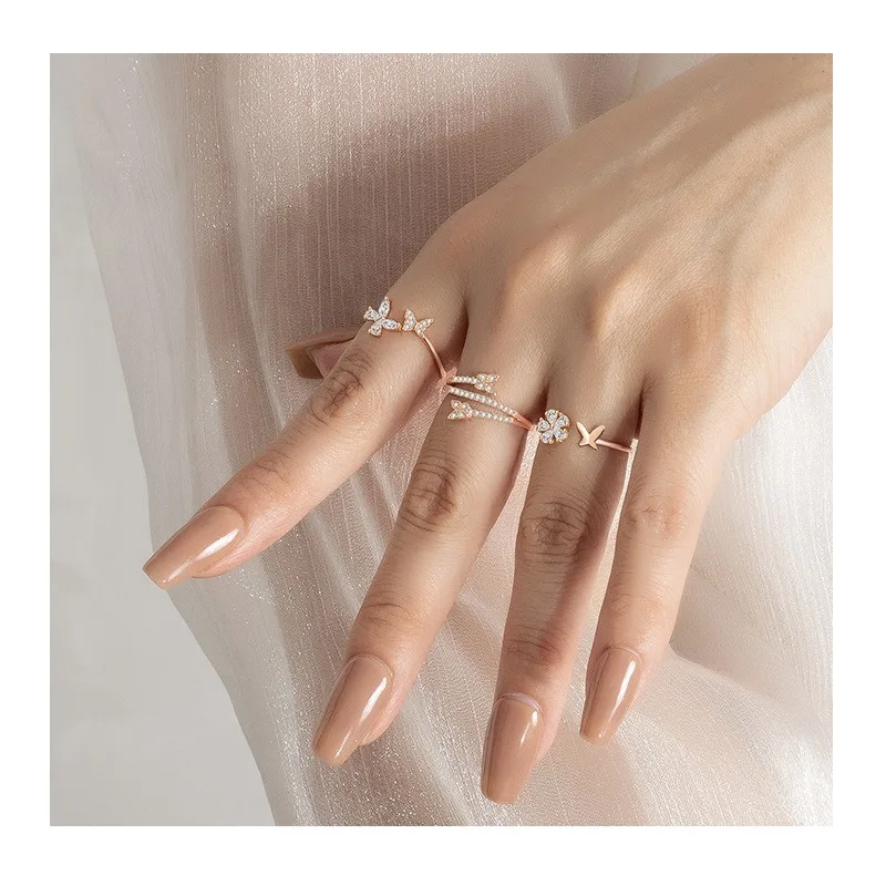 

Кольцо Kalaini Bow Ring, женское нишевое кольцо премиум-класса, легкое роскошное кольцо с бабочкой