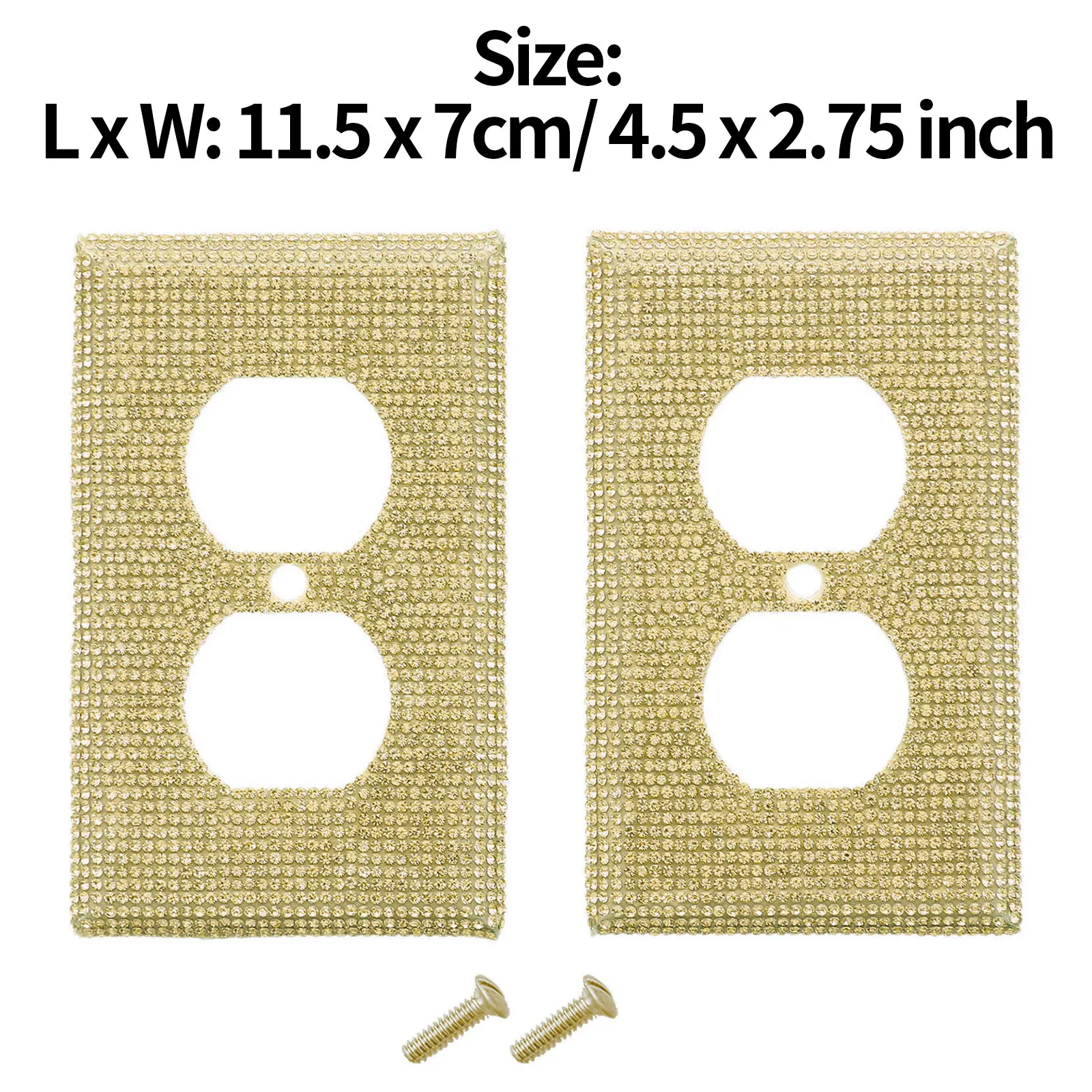 2p Switch Panel Sticker Rhinestones Wall Plate Cover With Screws Glitter Crystal Plug Outlet Light Socket Covers Home Decoration