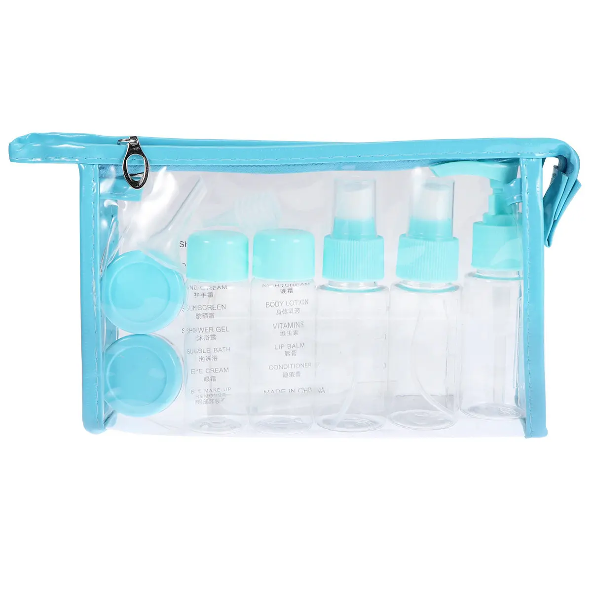 Juego de 11 Botellas de Viaje, Organizador Resistente para Mascotas, para Champú, Loción, Limpiador Facial, Protector Solar, Jabón Corporal, Recargable