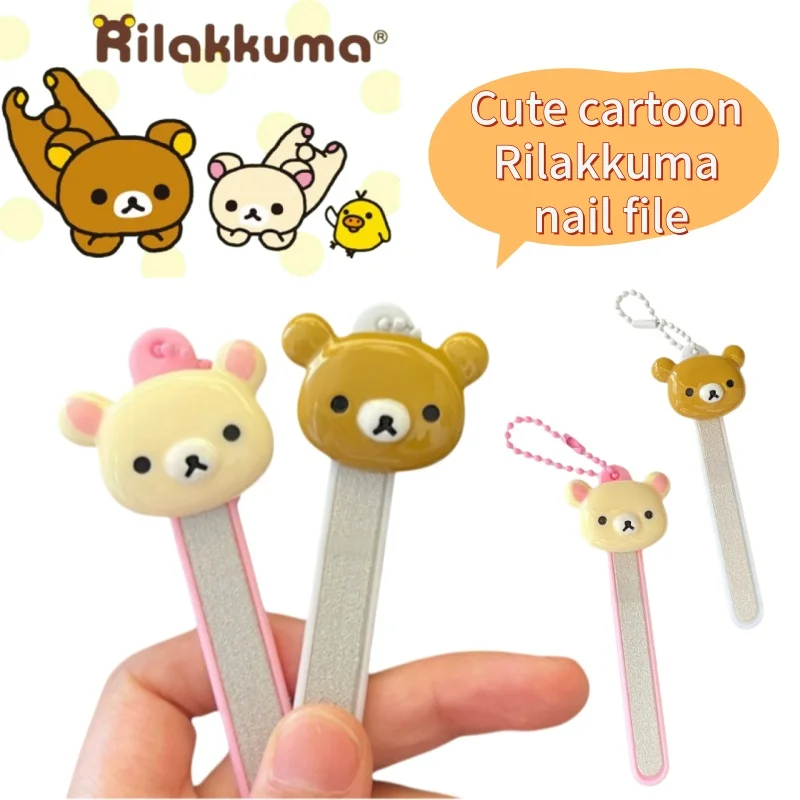 Rilakkuma cartoon anime nail art tool for filing nails, personalized nail file strips, mini cute creative nail sanding strips