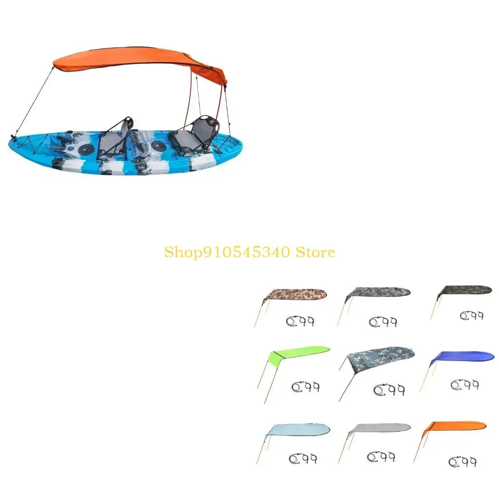 U2JA Boat Seating Shade Cover for Sunny Water Trips, Fabric Overhead Panel with Black Trim for Fishing and Boating Rest