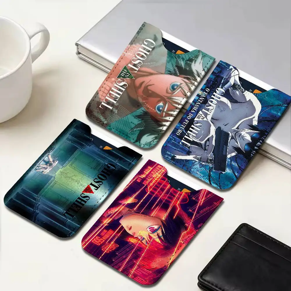 Ghost in the Shell Men Women Universal PU Leather Business Card Holder ID Credit Card Organizer Pocket Size Card Case