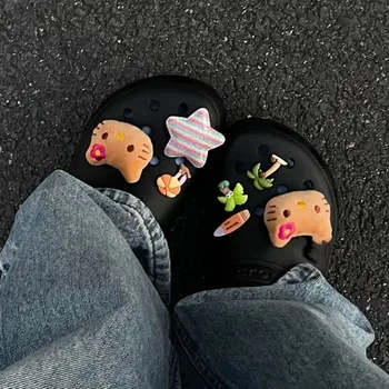 헬로키티 봉제 참 장식 신발 액세서리 Y2k 카와이 만화 애니메이션 고양이, 나막신 샌들 신발 장식 선물 장난감, 8 개