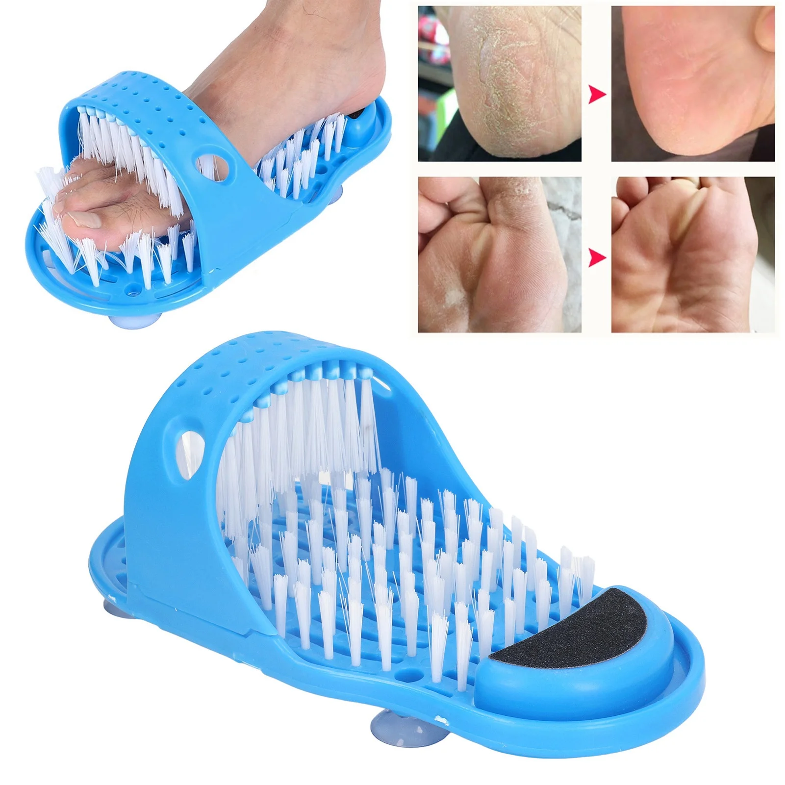 Simple Feet Cleaner PVC Material Remove Dead Skin Relieve Pressure Improve Blood Circulation Shower Foot Scrubber for Bathroom