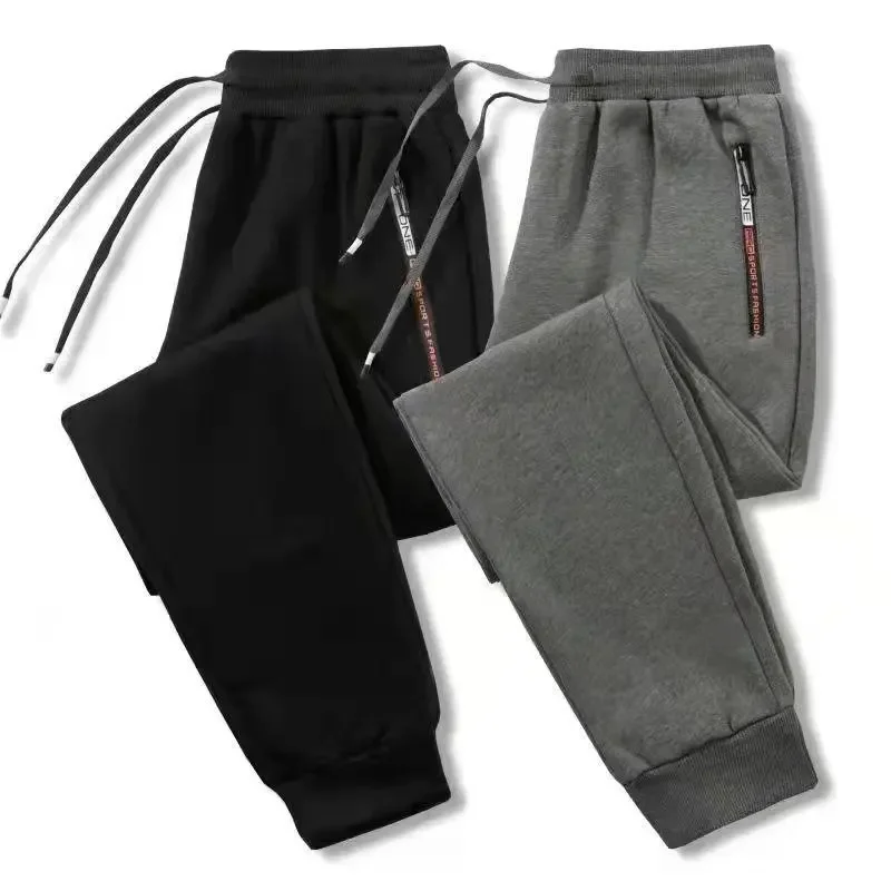 Plus Size Casual Pants Zip-Up Autumn Men's Sweatpants Loose Straight-Leg Design For Comfort And Style Men's Wear Trousers