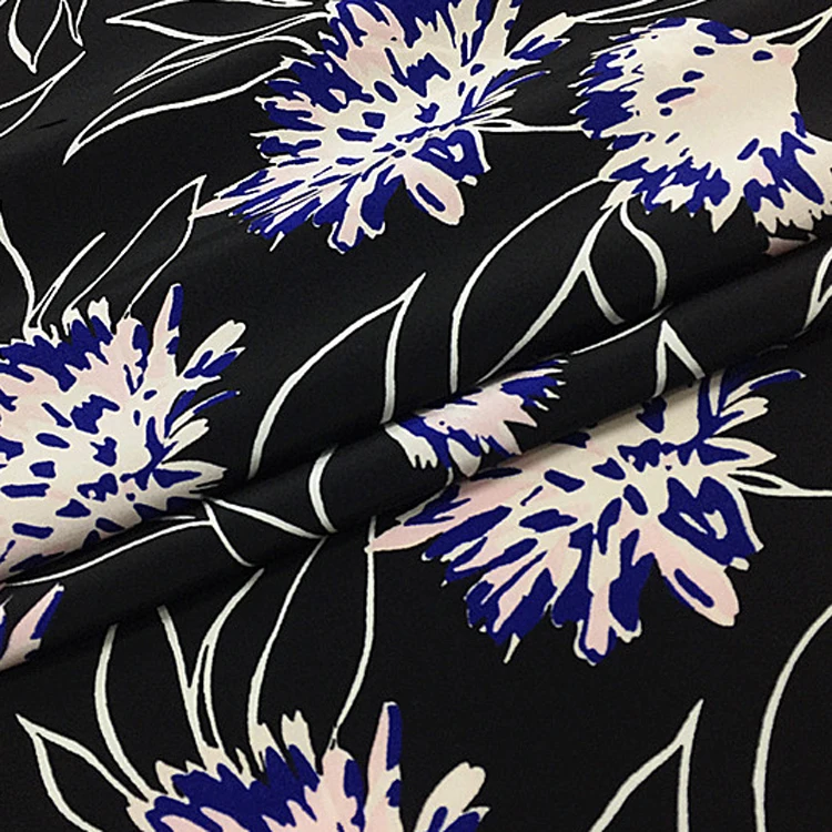 100% natural mulberry silk fabric flower on black background 18momme thickness not transparent not sheer,SCDC1424