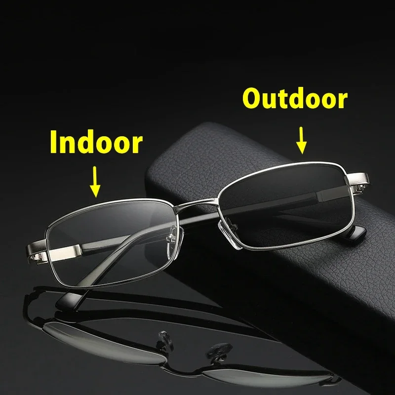 

Finished Metal Reading Glasses Photochromic Men Women Full Frame Vintage Presbyopic Glasses 4.0 Diopter Gafas Para Leer Holesale