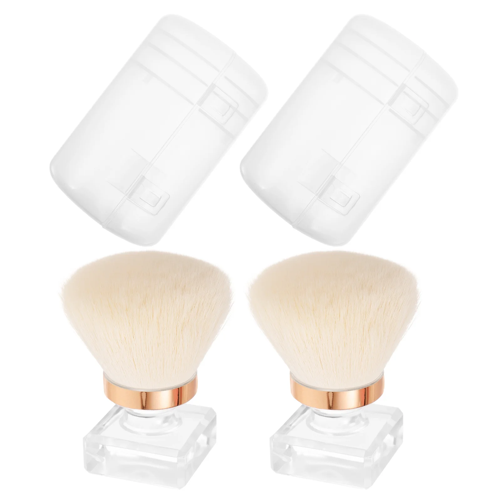 

2Sets Premium DIY Powder Brush Set Artificial Fiber Soft Bristles for Foundation Loose Pressed Powder Face Eyes Multi-Use Travel