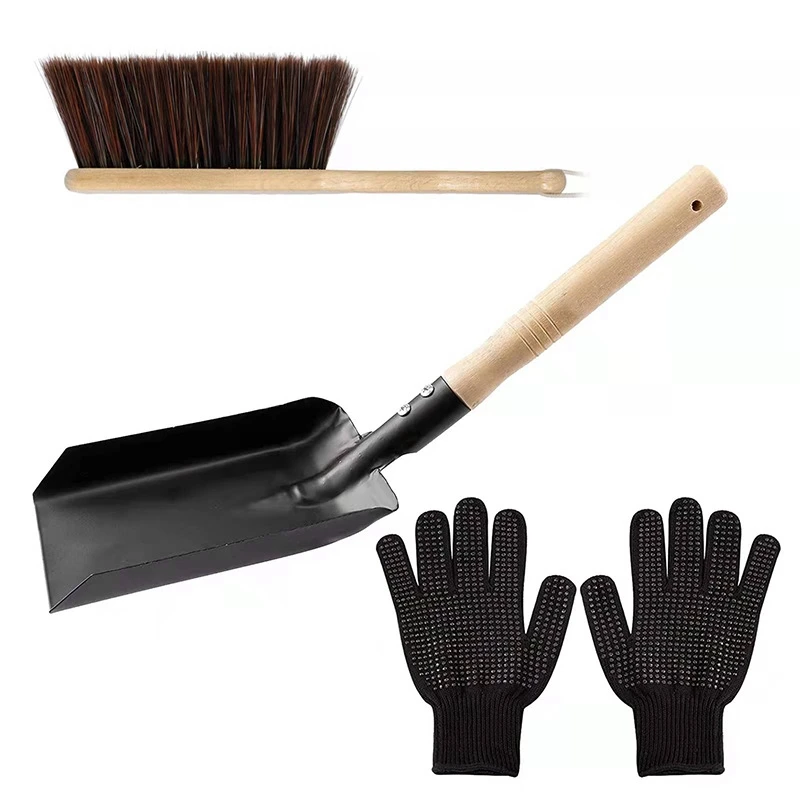 Fireplace Ash Shovel And Brush Set, Shovel And Hearth Brush, Fireplace Shovel And Brush Hearth Tidy Accessories Set