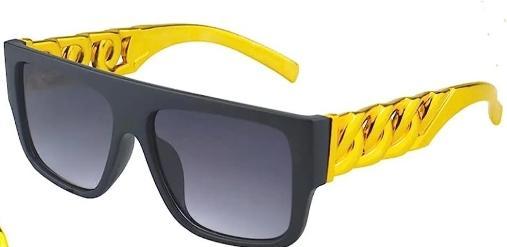 PESENAR-Disfraz de Hip Hop de los años 80, collar de oro falso, cadena de dinero, pierna torcida, gafas de sol Punk, anillo de dedo con símbolo de dólar adecuado