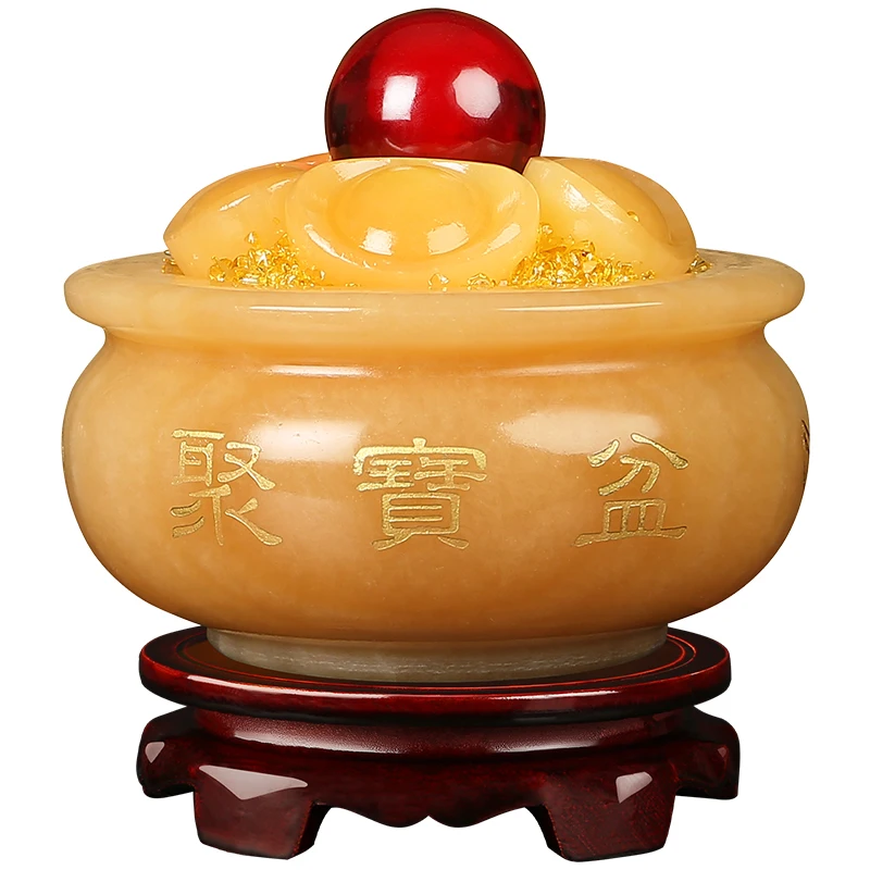 Cornucopia Decoration Yellow Jade Ingot Jade Home Guest Wine Cabinet Closing Decoration Craft Gift