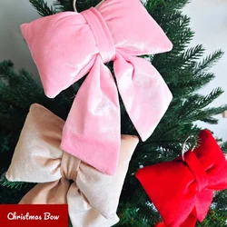 Christmas Bow Christmas Tree Hanging Pendant Velvet Bow Glossy Bow for Christmas Valentine's Day Wedding Decoration