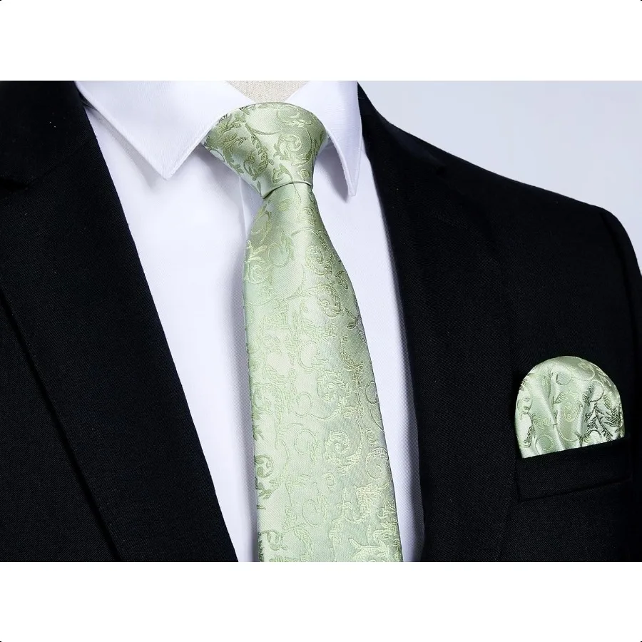 Мужские галстуки Enlision, однотонные атласные галстуки для мужчин, носовой платок, запонки, карманные квадраты для свадьбы