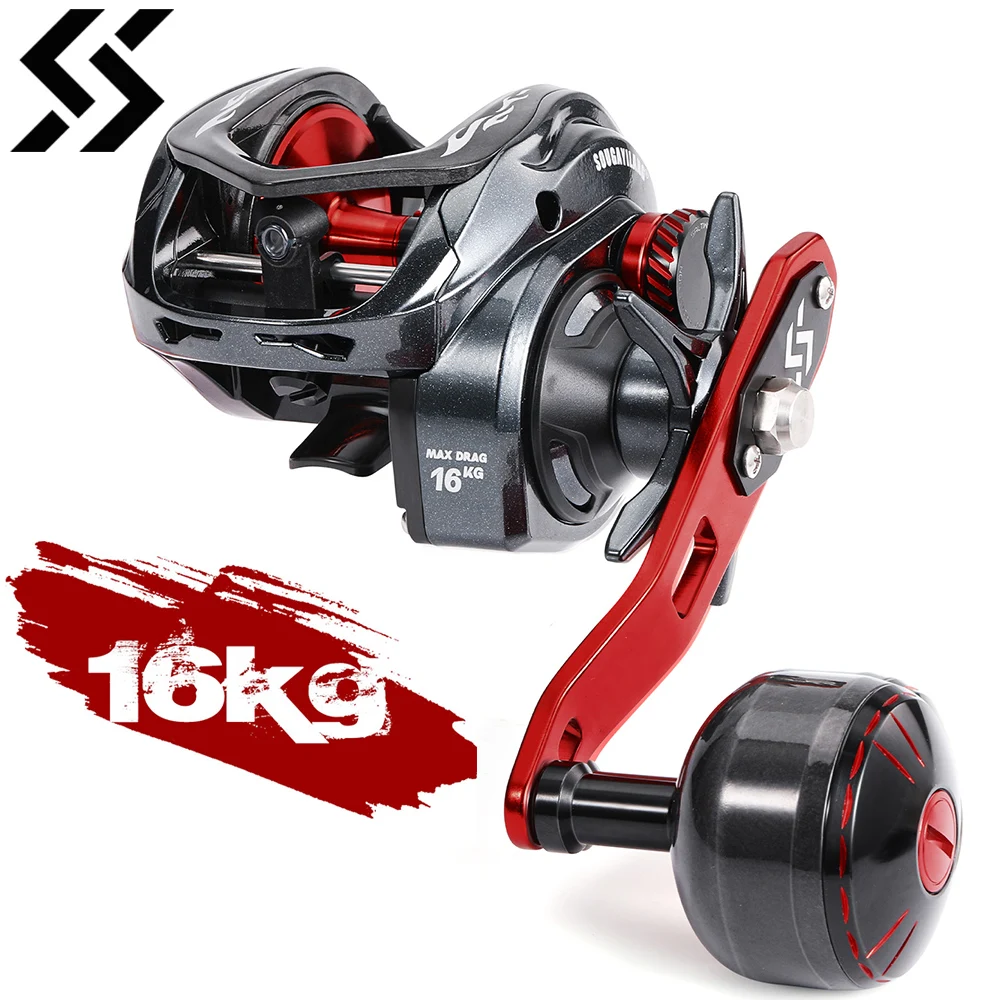 Sougayilang CDS400 Baitcasting Reel Max Drag 16kg Magnetic Brake 6.5:1 Gear Ratio Carbon Fiber Body Single Handle Fishing Reel