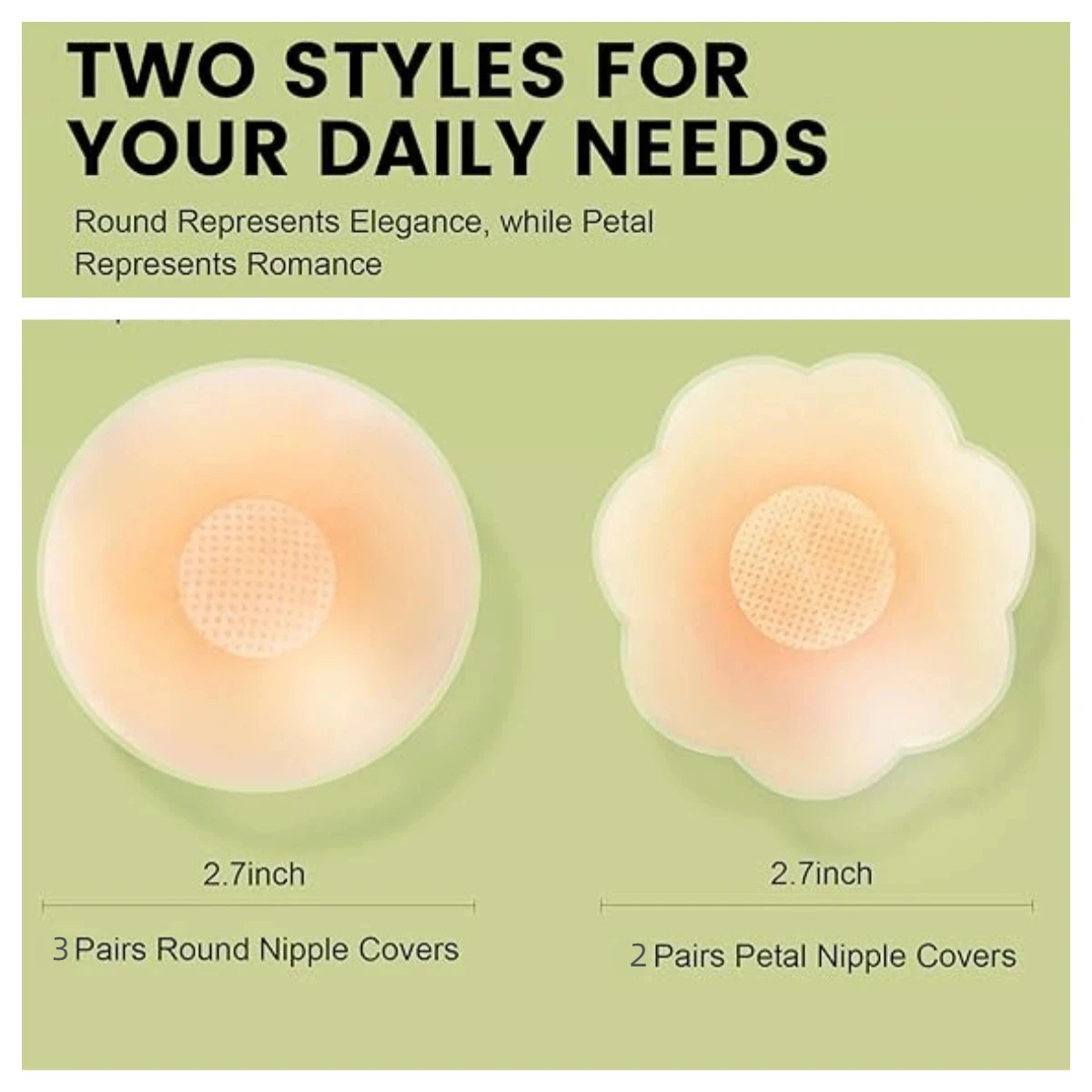 5 Pares de Cubrepezones Reutilizables para Mujer, Adhesivos de Silicona para Pezones, Pétalos Adhesivos Lavables para Sujetador