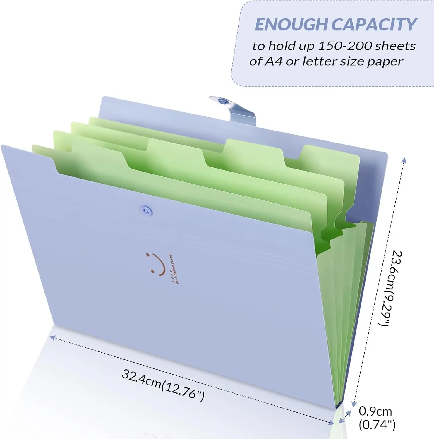 Organizador de órgão de bolso para pasta expansível de papel A4 (roxo)