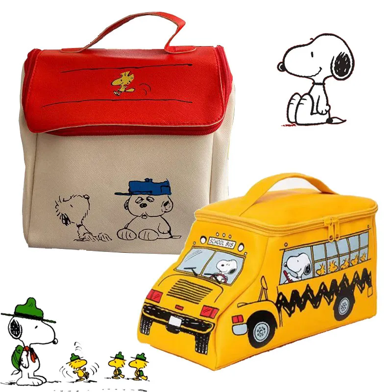 Ins PU Skin Dry and Wet Separation Kawaii House Cosmetic Bag Snoopyed Large-Capacity Travel Waterproof Wash Storage Bag