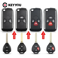 KEYYOU zmodyfikowany samochód klucz pokrowiec na toyotę Yaris Prado Tarago Camry Corolla RAV4 Hilux Vitz Aqua REIZ korona Avalon Venza 2007-2012