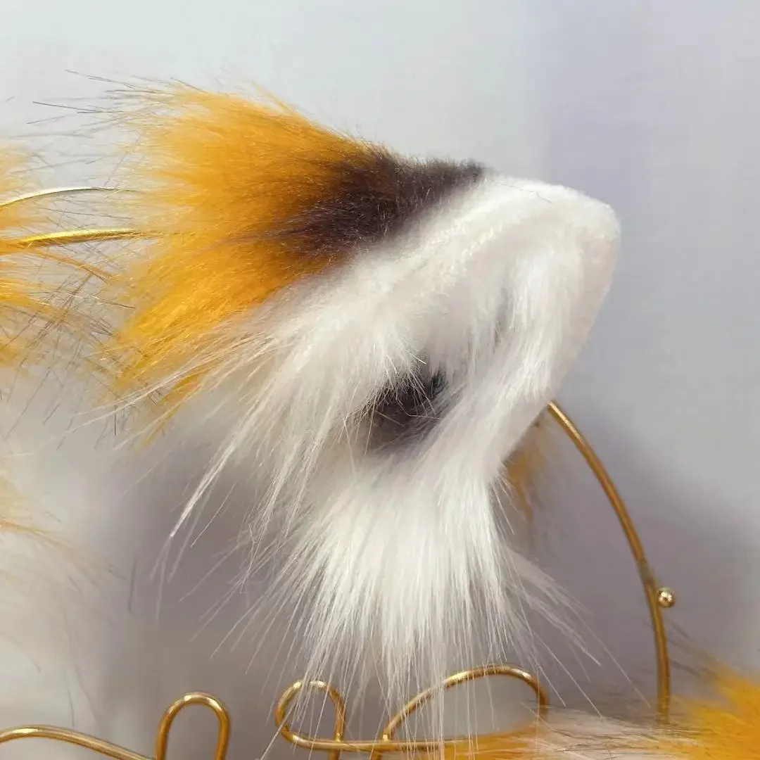 Simulierte Panda Requisiten Original Tier Ohren KC Biest Tier Schwanz Wolf Katze Fuchs Ohren Haar Hoop Für Weihnachten Halloween Cosplay Prop