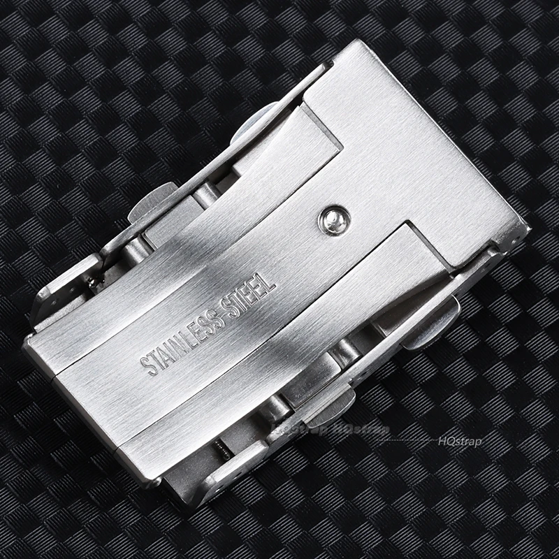 316l massive Edelstahls chnalle für Seiko 18mm 20mm 22mm Verschluss Doppel verriegelung knopf Luxus-Tauchers chnalle verstellbarer Klapp verschluss – Detail 6