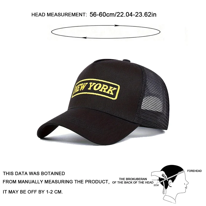 للجنسين نيويورك التطريز قبعات البيسبول صافي الربيع والصيف في الهواء الطلق قابل للتعديل قبعات عادية واقية من الشمس قبعة قبعة رياضية